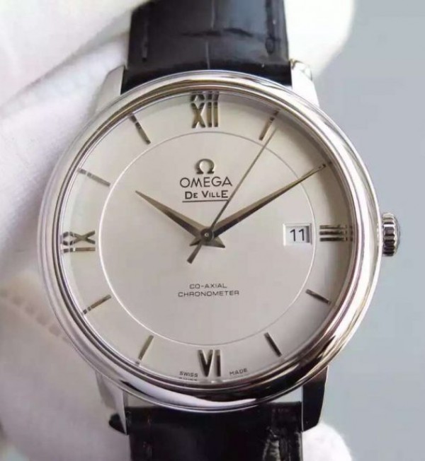 Omega MKF De Ville 39.5mm SS White Dial Black Leather Strap A8500