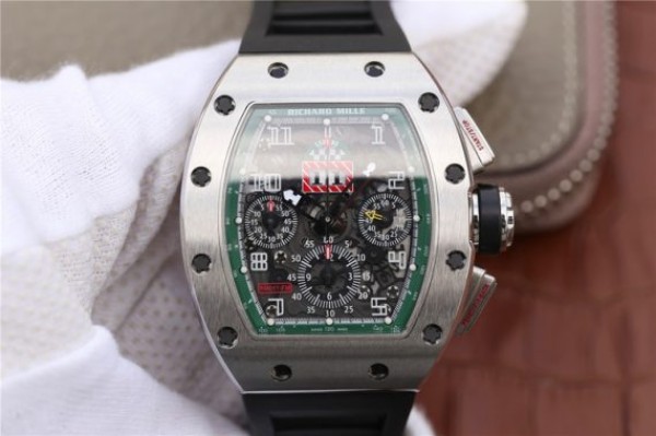 Richard Mille RM011 Green Felipe Massa Dubai Limited Edition Black Rubber Strap A7750