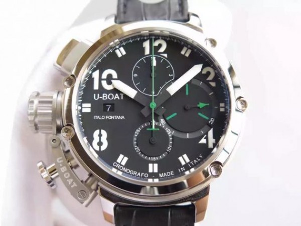 U-Boat U-51 Chimera Watch Limited Edition Black Dial White Hands Black Leather Strap A7750