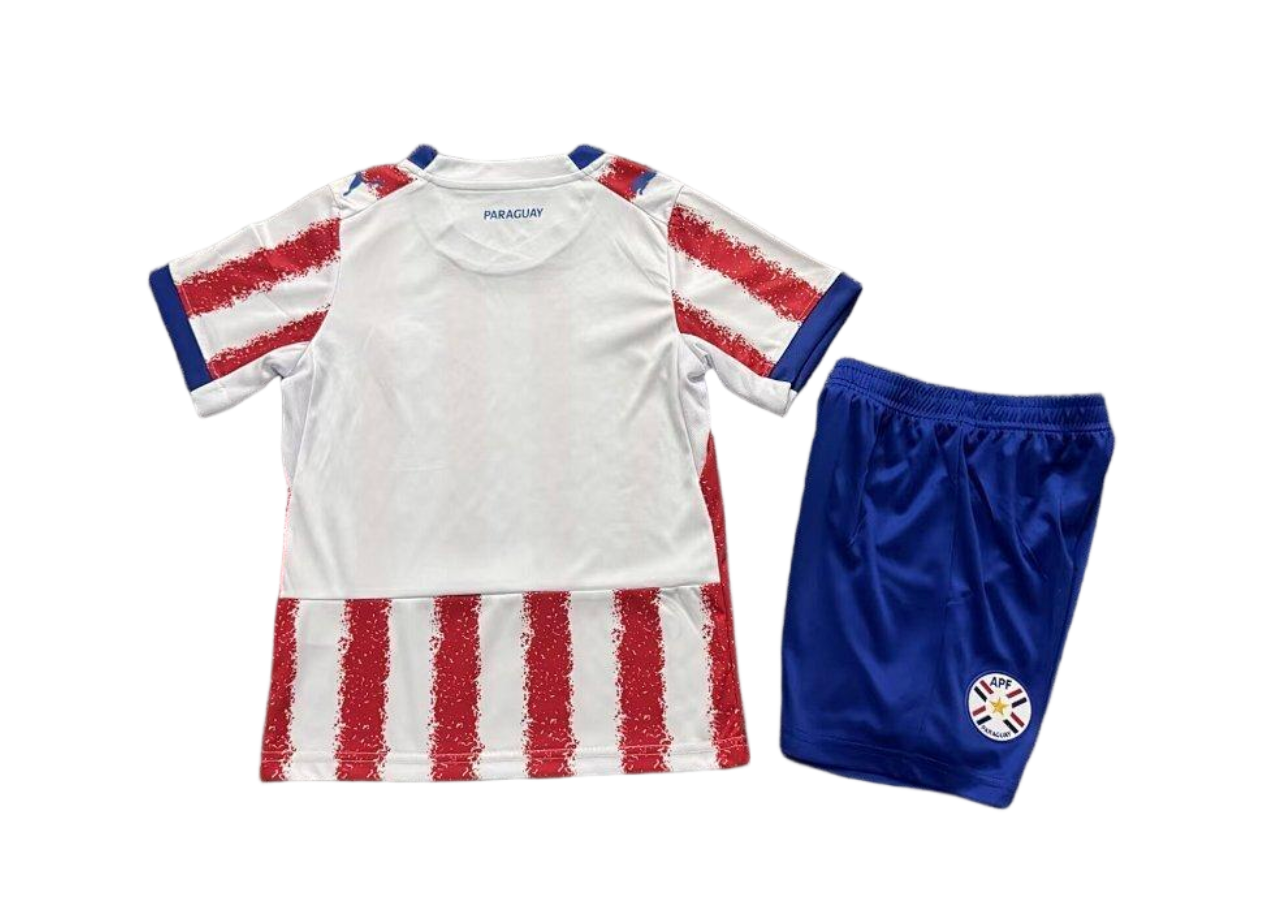 2026 Paraguay Home World Cup Soccer Kids Kit Jersey+Shorts - view 3