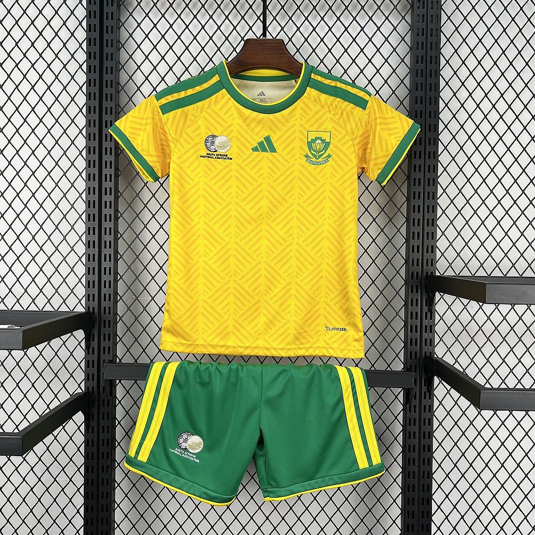 2026 South Africa Home World Cup Soccer Kids Kit Jersey+Shorts