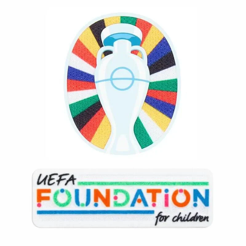 2024 UEFA Euro 2024 Cup + Foundation Football Arm Shirt Sleeve Patch Badge Set