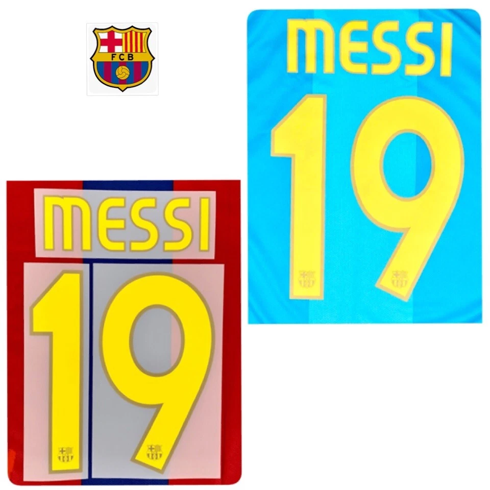 Barcelona MESSI #19 name print and number 2007/08 home / Away - view 3