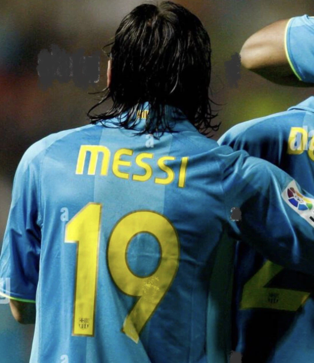 Barcelona MESSI #19 name print and number 2007/08 home / Away - view 5