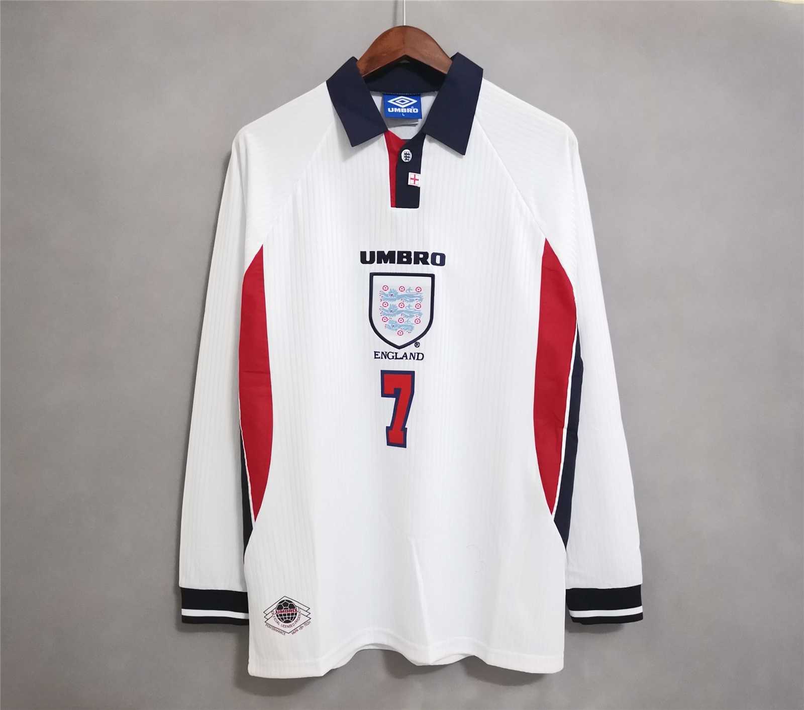 1998 England World Cup Home Retro Jersey Long Sleeve - view 14
