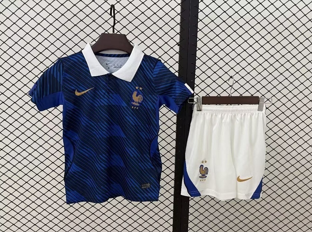 2026 France Home World Cup Soccer Kids Kit Jersey+Shorts - view 6