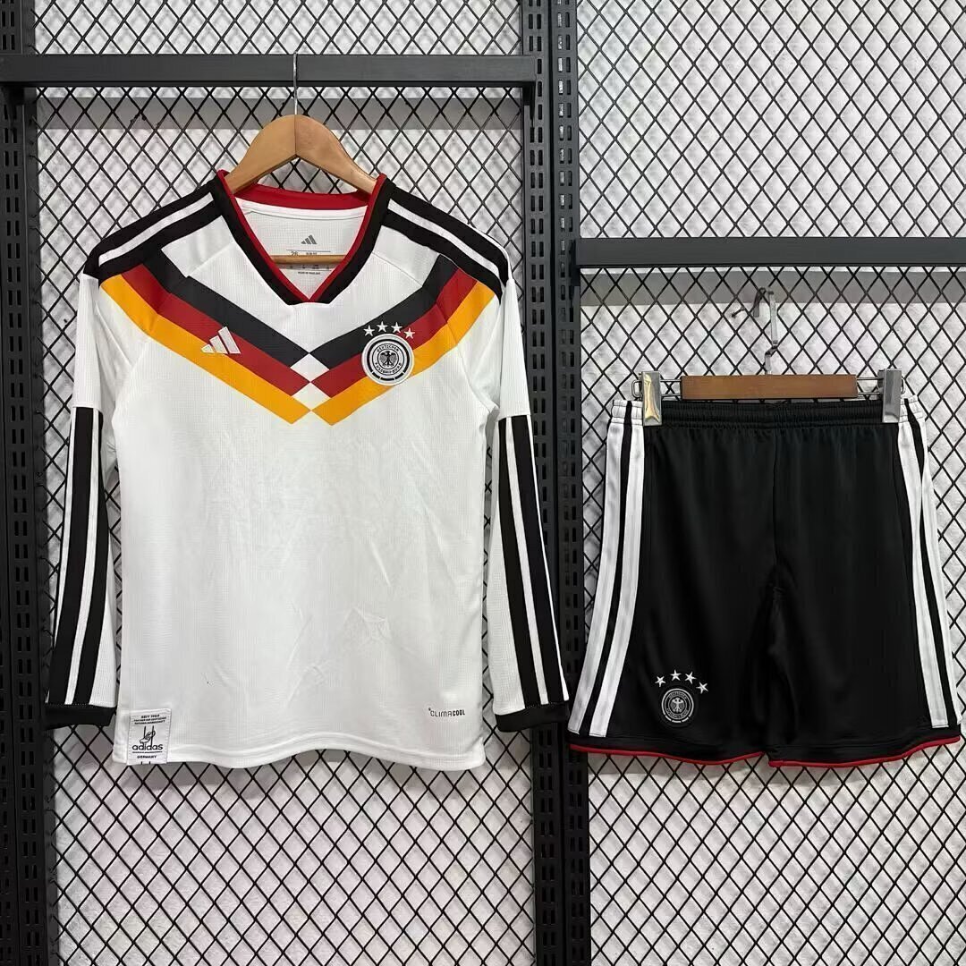 2026 Germany Home World Cup Soccer Kids Kit Long Jersey+Shorts