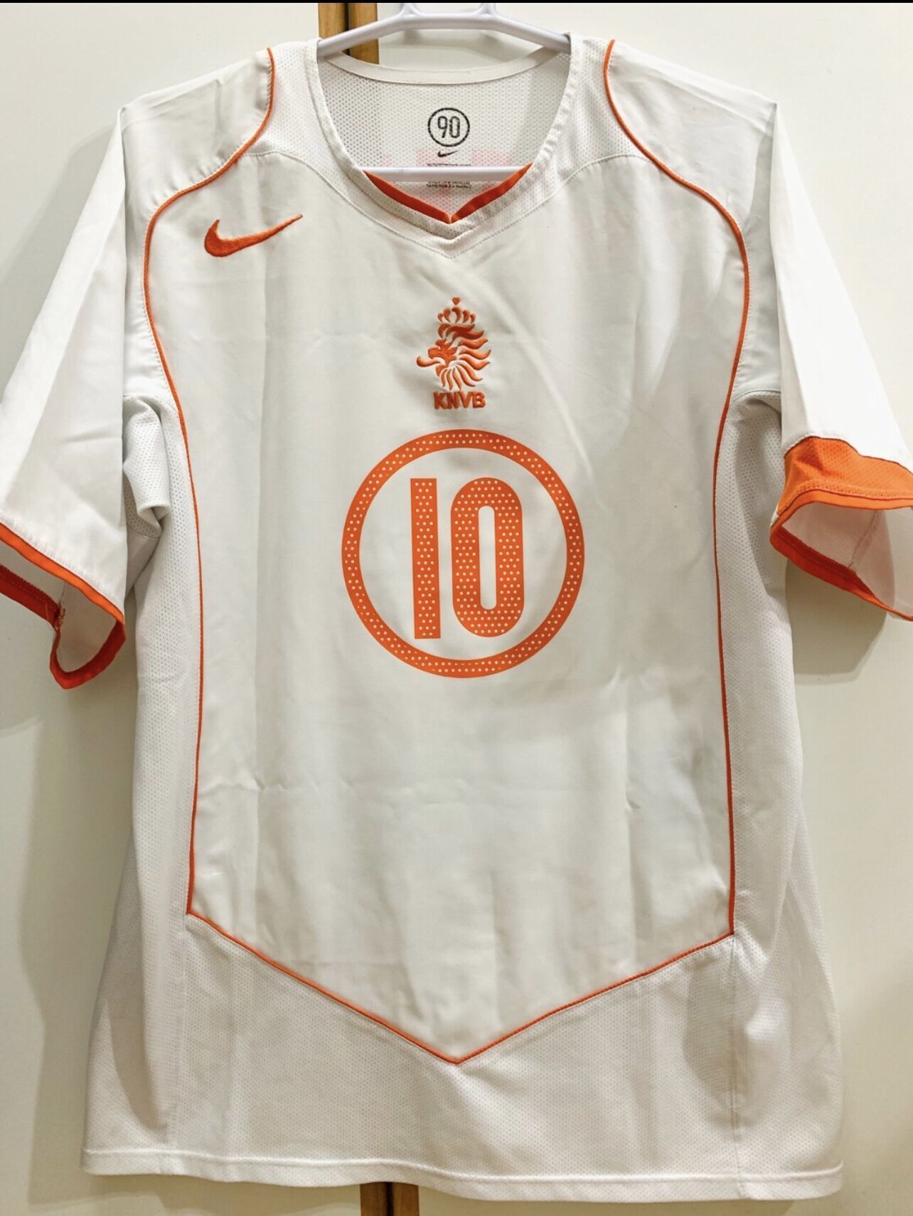 2004 Netherlands  Away Retro Jersey White - view 10