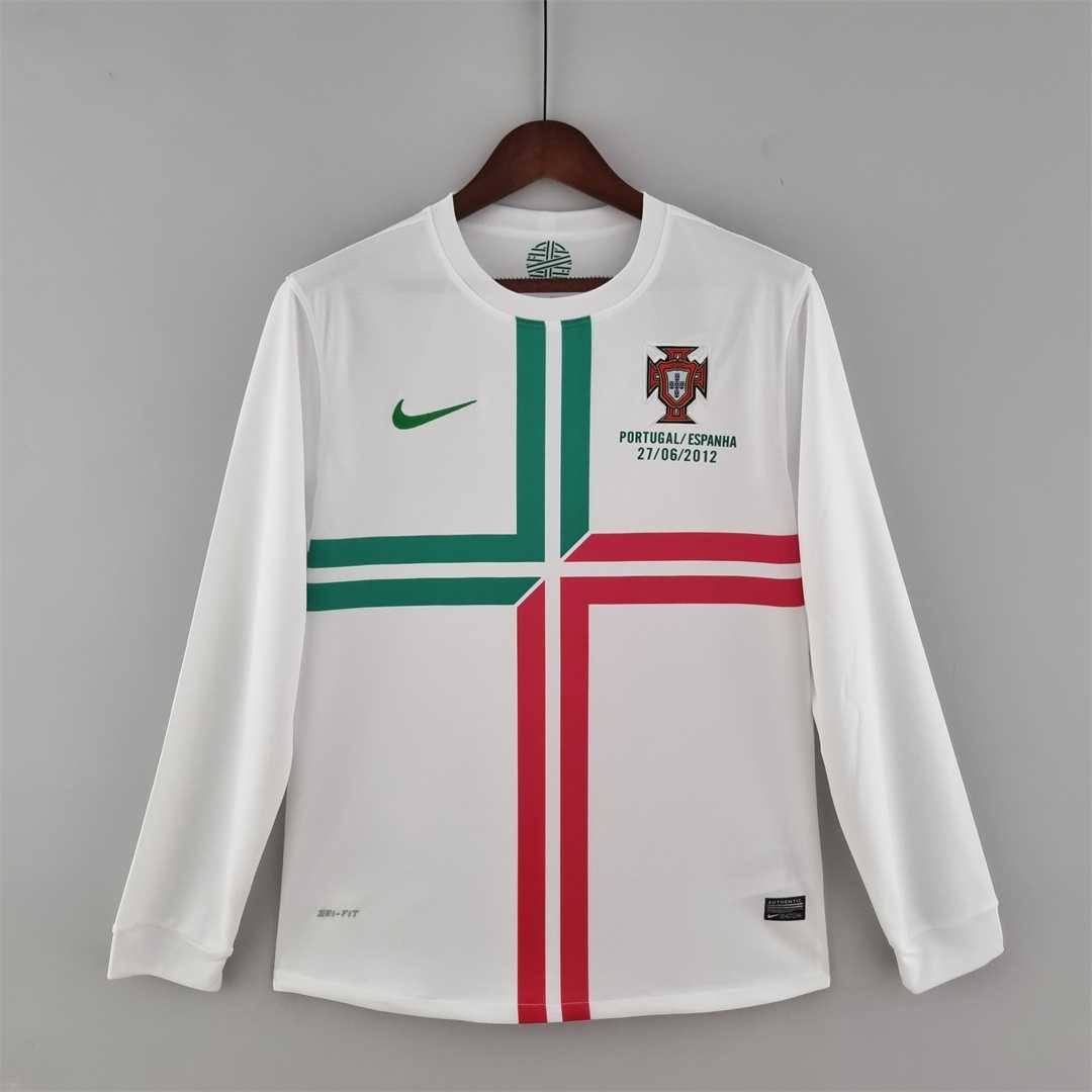 2012 Portugal  Euro Cup Away Retro Jersey Long Sleeve
