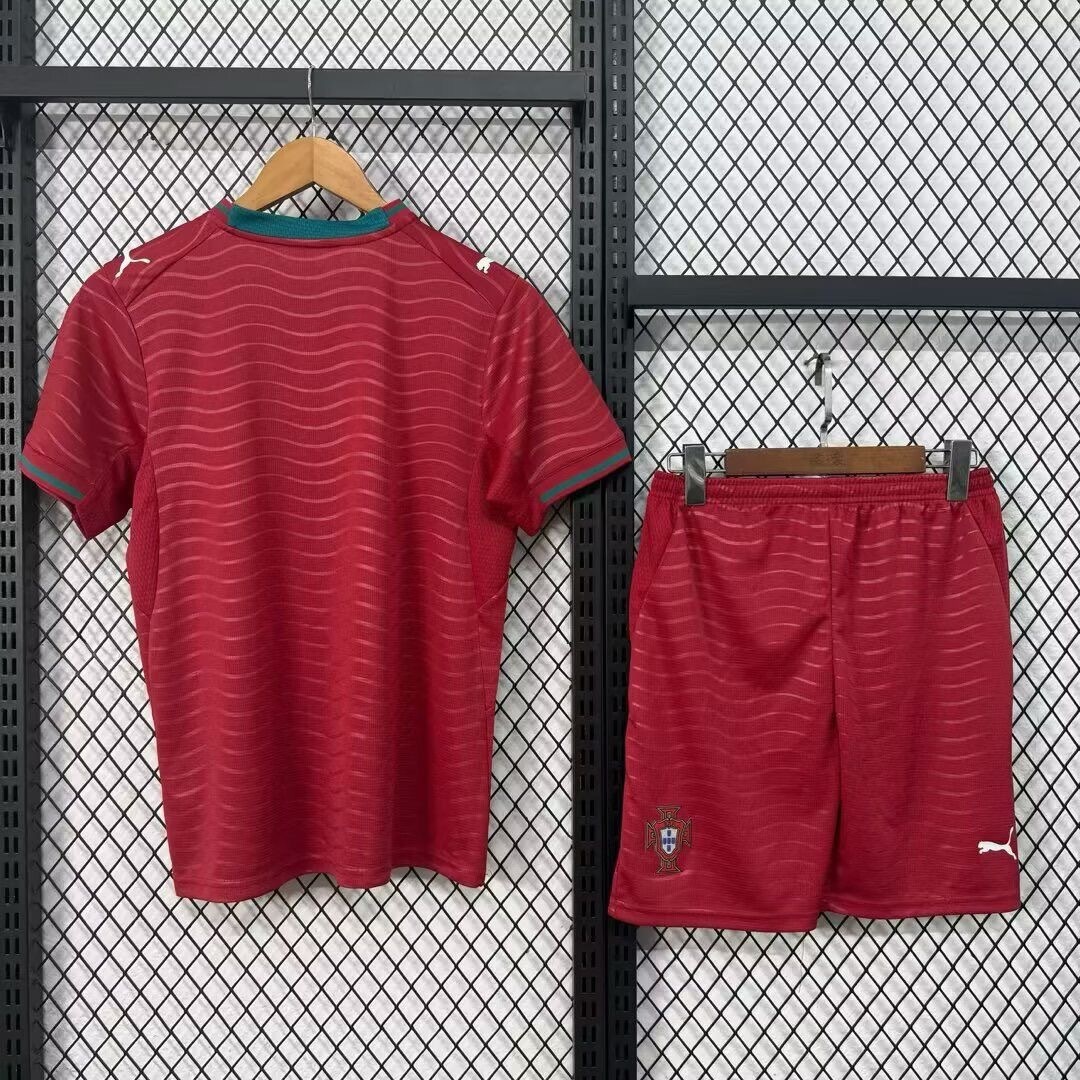 2026 Portugal Home World Cup Soccer Kids Kit Jersey+Shorts - view 3