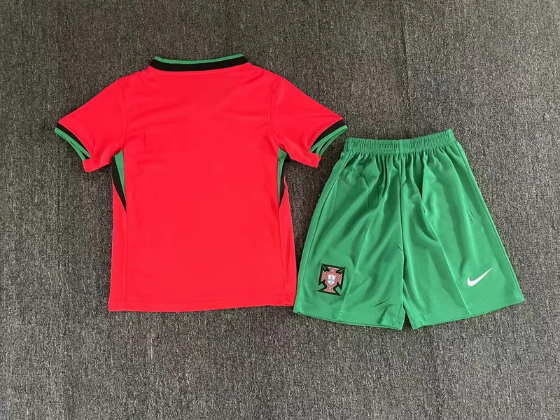 2024 Portugal Euro Cup Home Kids Kit Jersey+Short - view 3