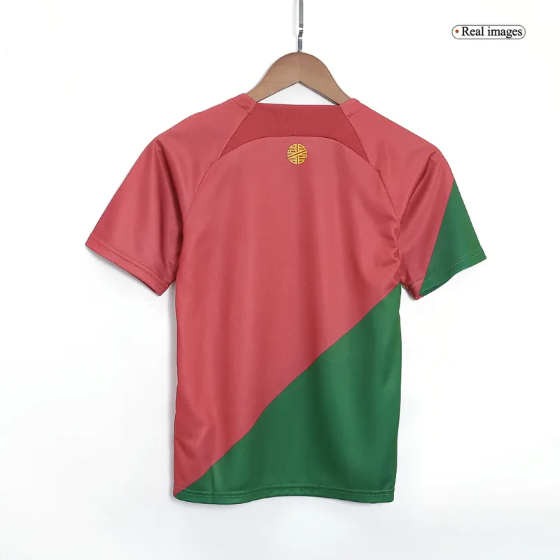 2022 Portugal World Cup Home Soccer Kids Kit Jersey+Shorts - view 3