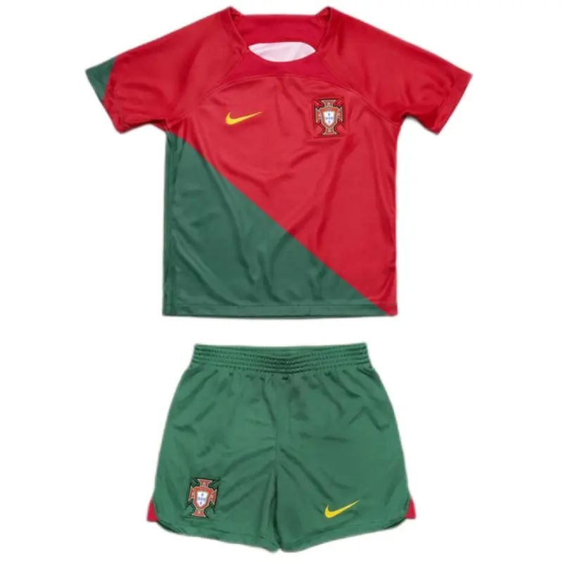 2022 Portugal World Cup Home Soccer Kids Kit Jersey+Shorts - view 7