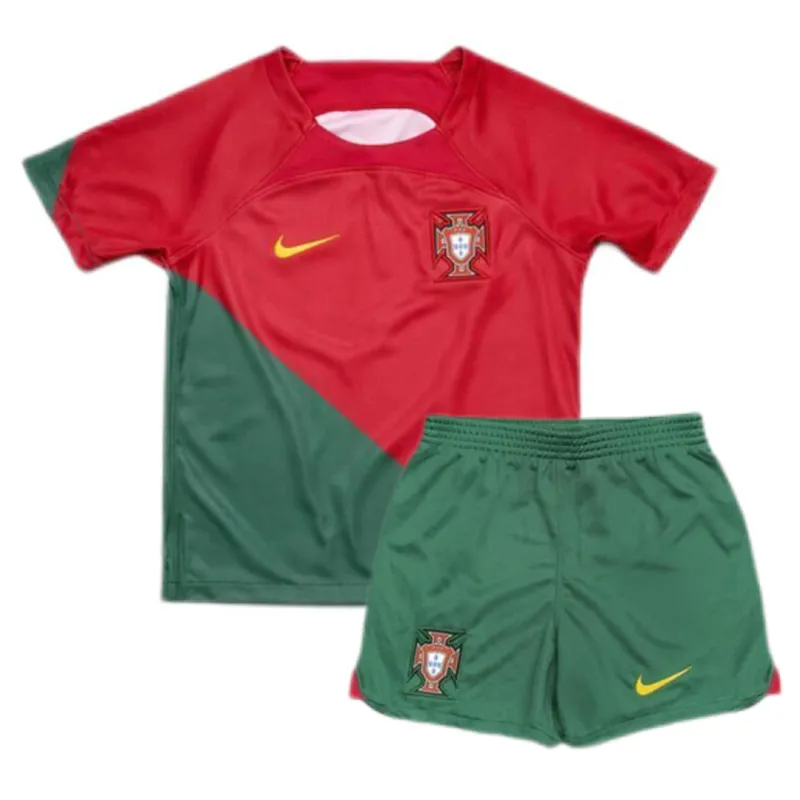 2022 Portugal World Cup Home Soccer Kids Kit Jersey+Shorts - view 8