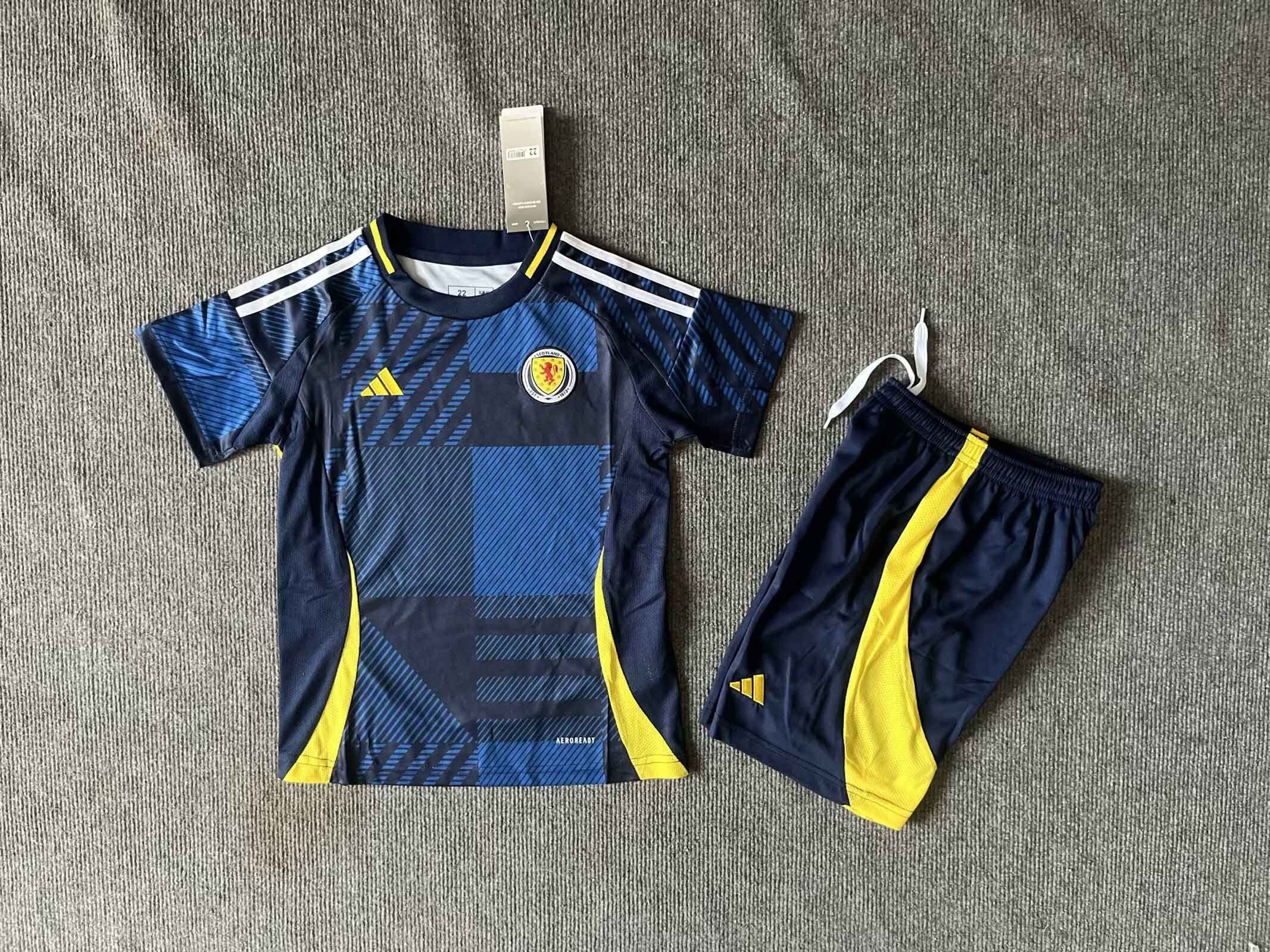 2024 Scotland Euro Cup Home Soccer Kids Kit Jersey+Shorts