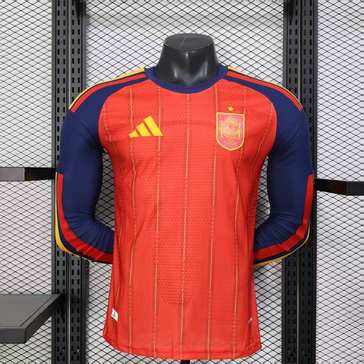 2026 Spain Home World Cup Soccer Jersey Authentic Shirt Long Sleeve