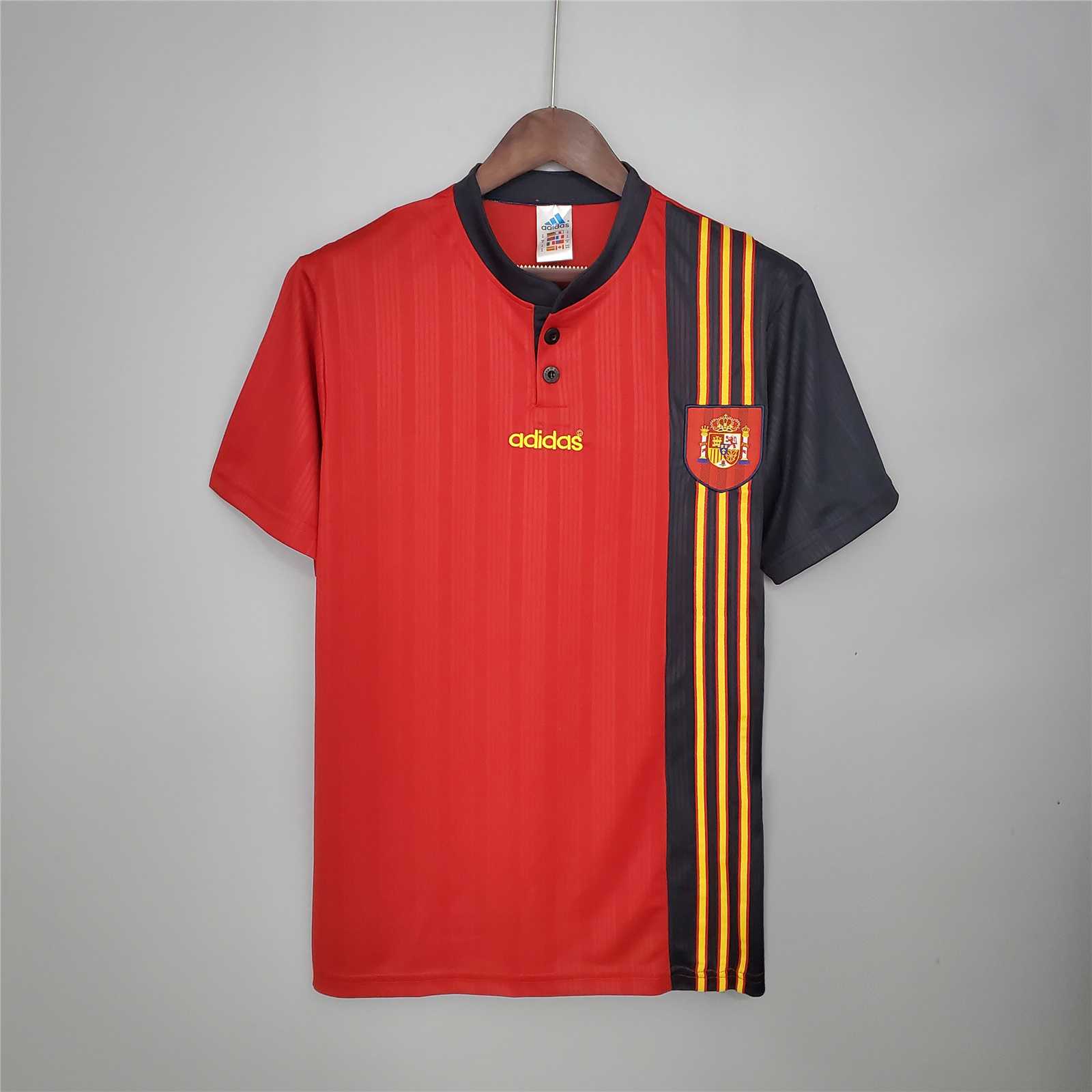 1996 Spain Home Euro Cup Retro Jersey