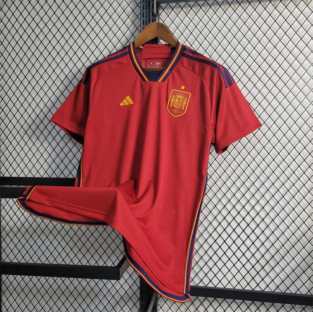 2022 Spain   World Cup Home Fan Edition Soccer Jersey - view 8