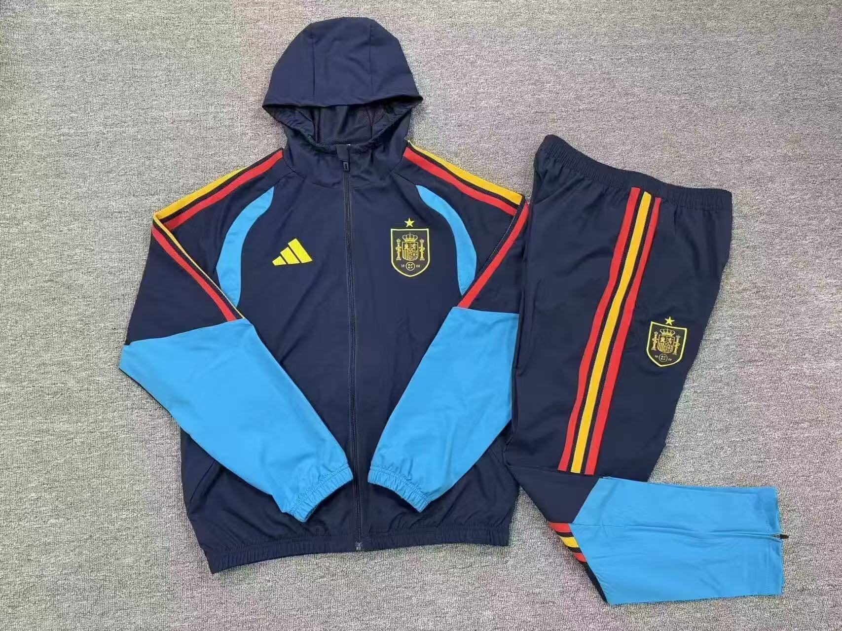 2026 Spain Windbreaker Hoodie Kit(Jacket+Pants) Navy - view 3
