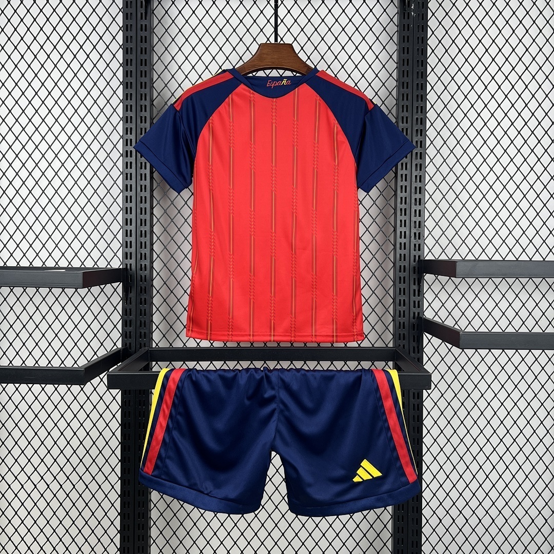 2026 Spain Home World Cup Soccer Kids Kit Jersey+Shorts - view 3