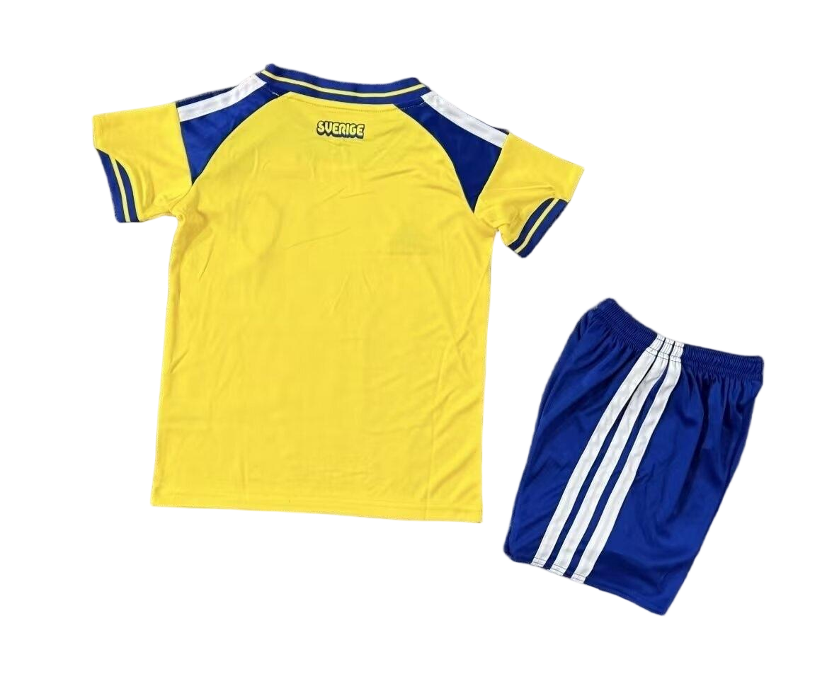 2026 Sweden World Cup Home Football Kids Kit Jersey+Shorts - view 3