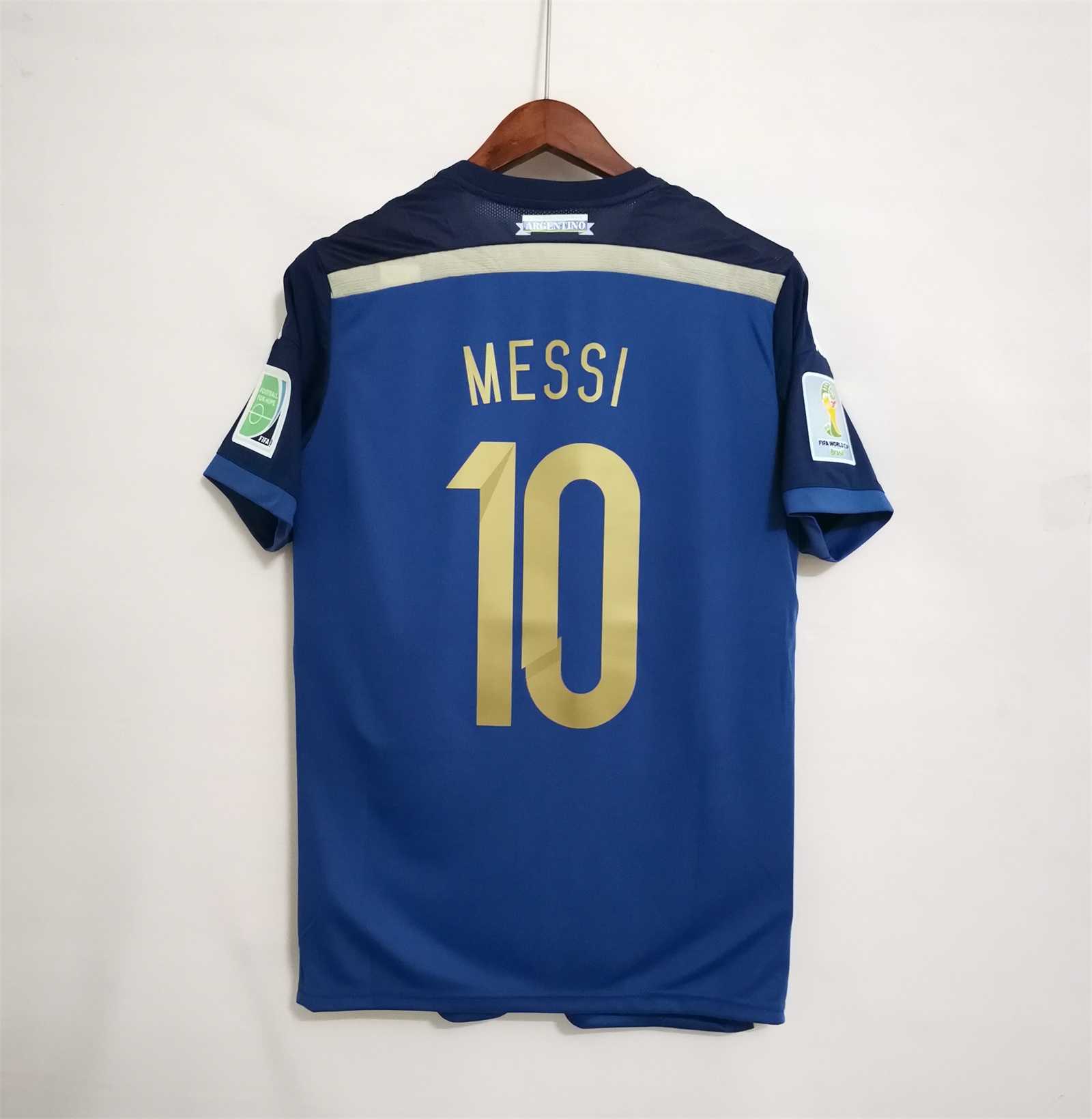 2014 Argentina World Cup Soccer Away Retro Jersey - view 3