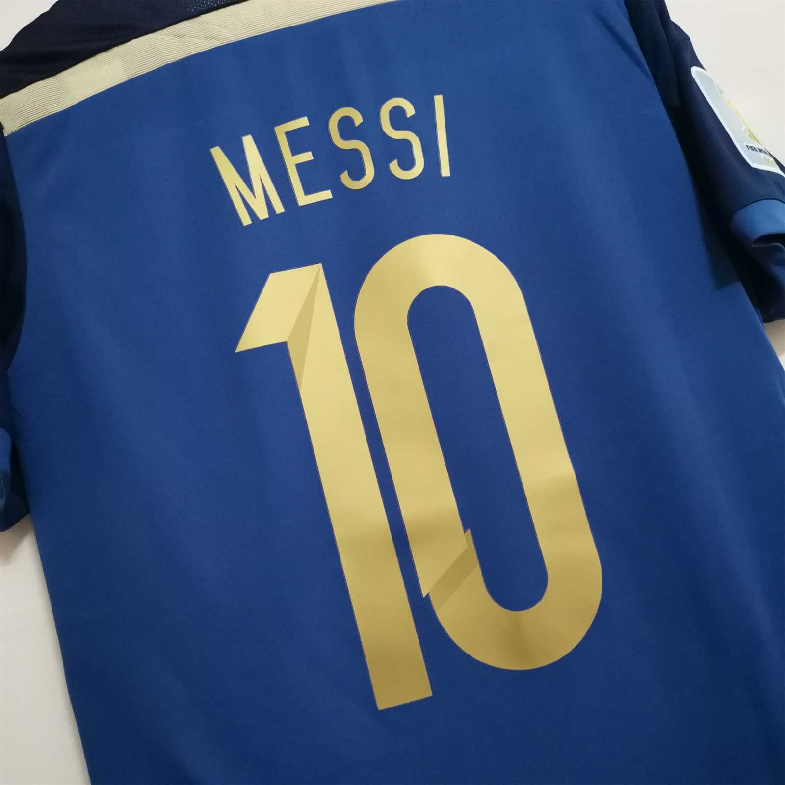 2014 Argentina World Cup Soccer Away Retro Jersey - view 6
