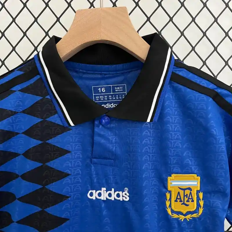 1994 Argentina World Cup Soccer Away Retro Kids Kit Jersey+Shorts - view 6