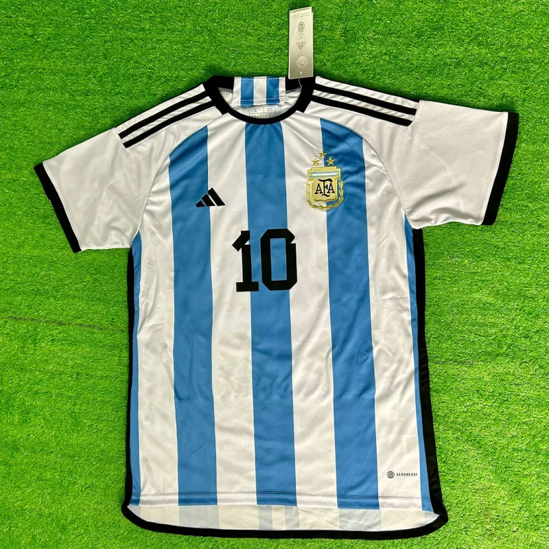 2022 Argentina World Cup Champion Edition 3 stars Home Jersey Print "Messi" - view 3