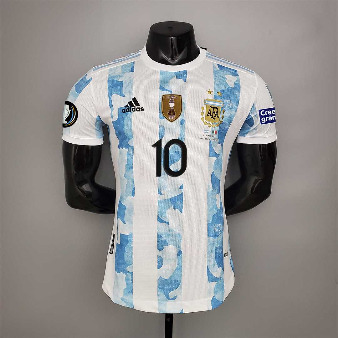 2020 Argentina Home Soccer Jersey Messi#10 With the Patches Player Version