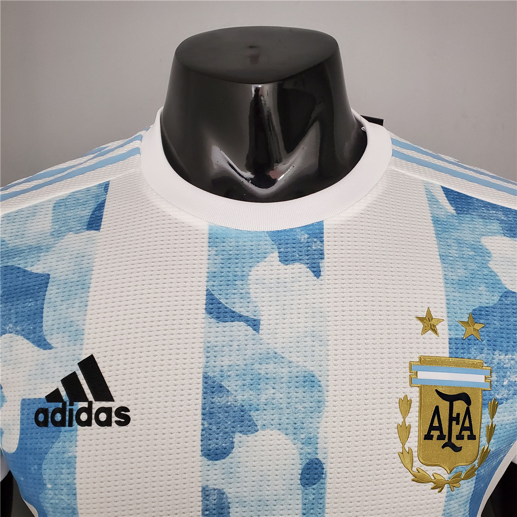 2020 Argentina Home Soccer Jersey Messi#10 With the Patches Player Version - view 4