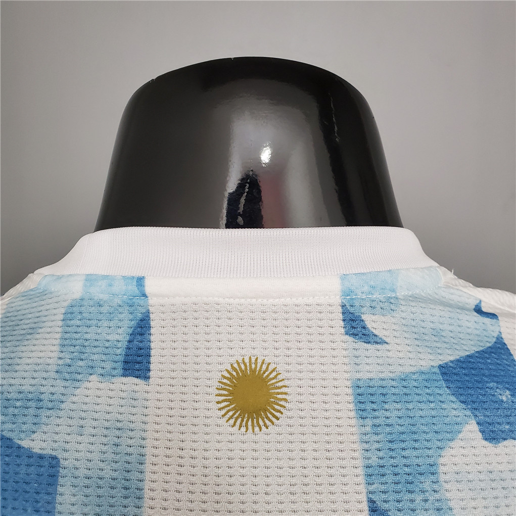 2020 Argentina Home Soccer Jersey Messi#10 With the Patches Player Version - view 5
