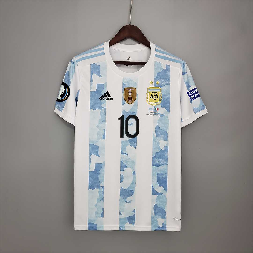 2020 Argentina Home Soccer Jersey Messi#10 With the Patches Fan Version
