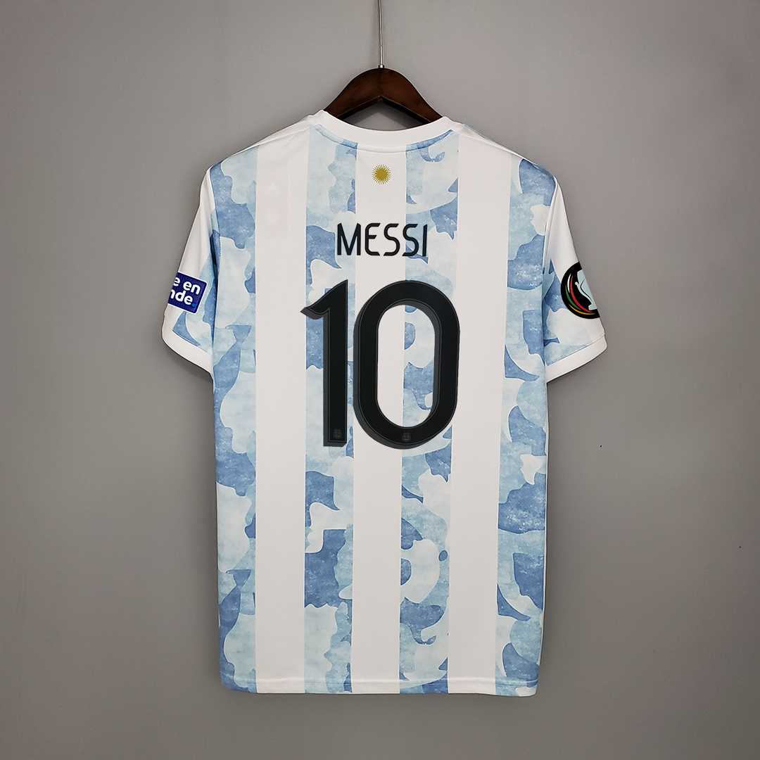 2020 Argentina Home Soccer Jersey Messi#10 With the Patches Fan Version - view 3