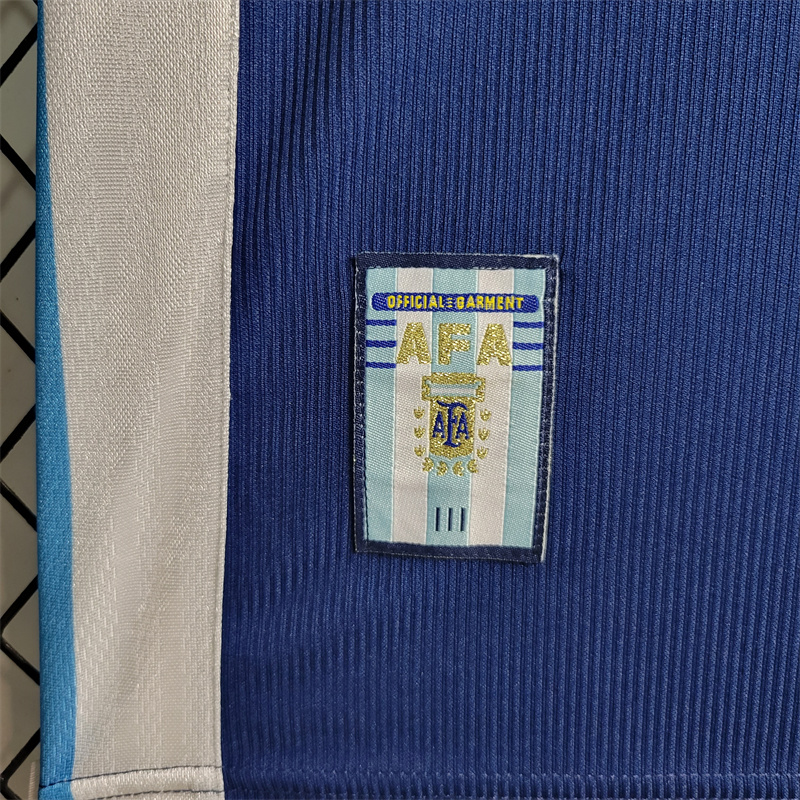 1998 Argentina World Cup Soccer Away Retro Jersey - view 4