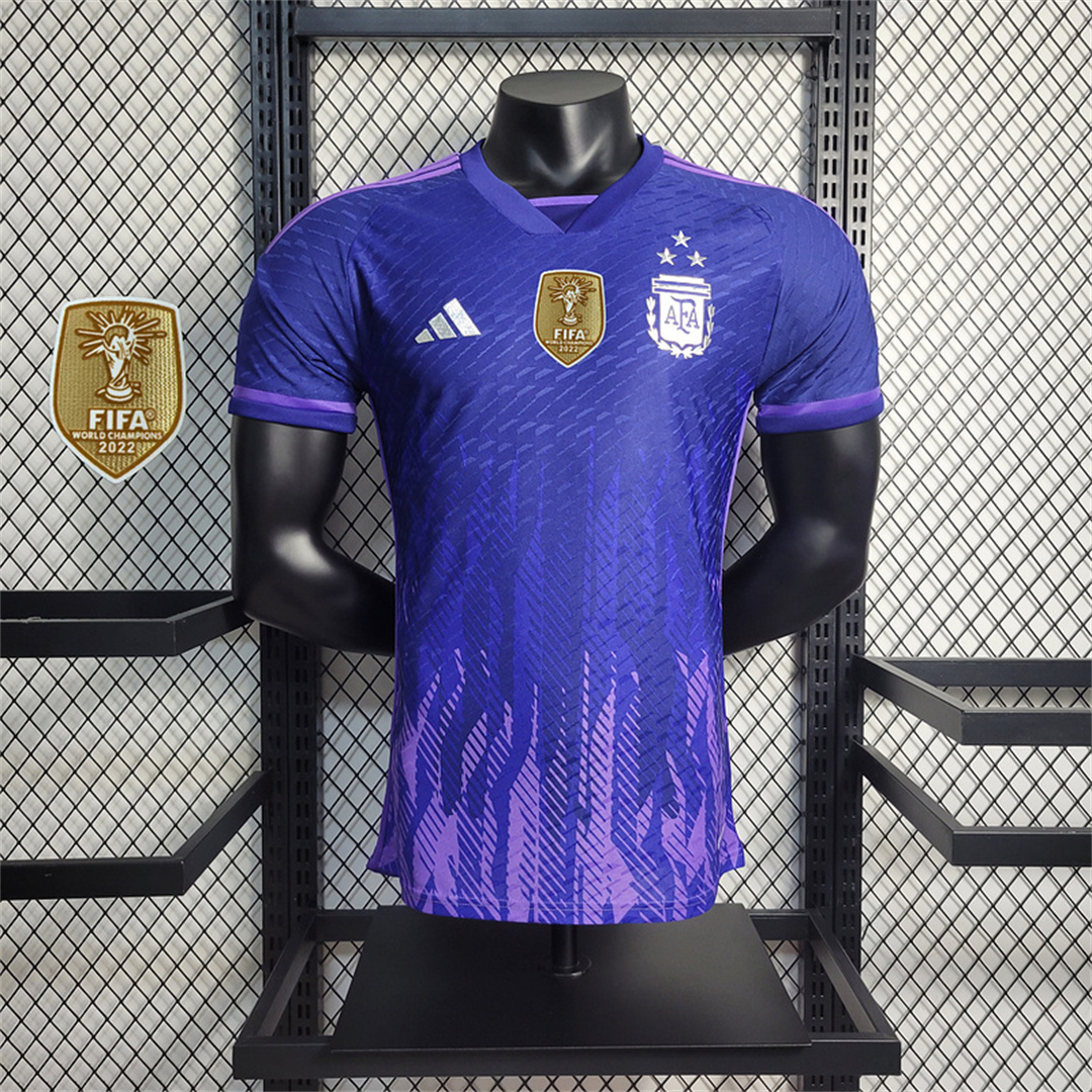 2022 Argentina World Cup Champion Edition 3 stars Away Jersey Player Version - view 3