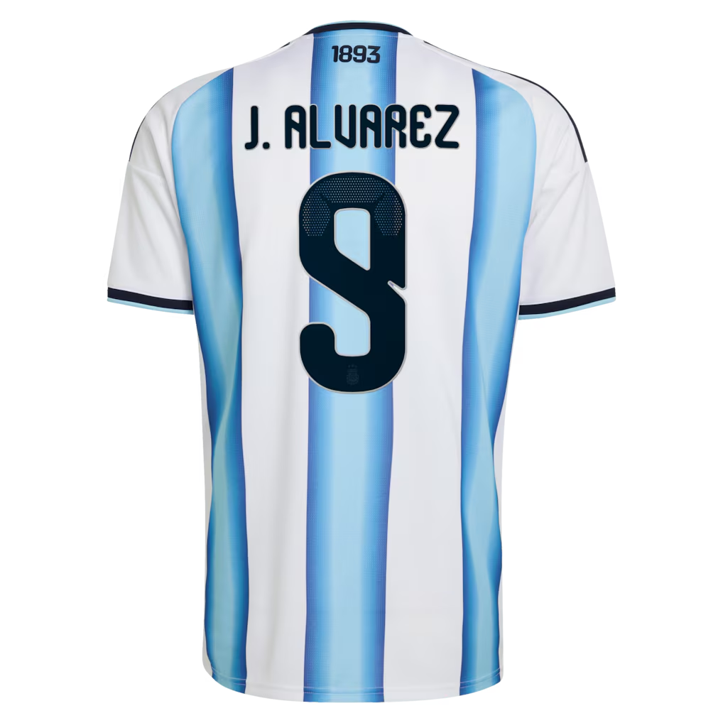 Argentina adidas Home Shirt 2026 with J. Alvarez  9 printing - view 4