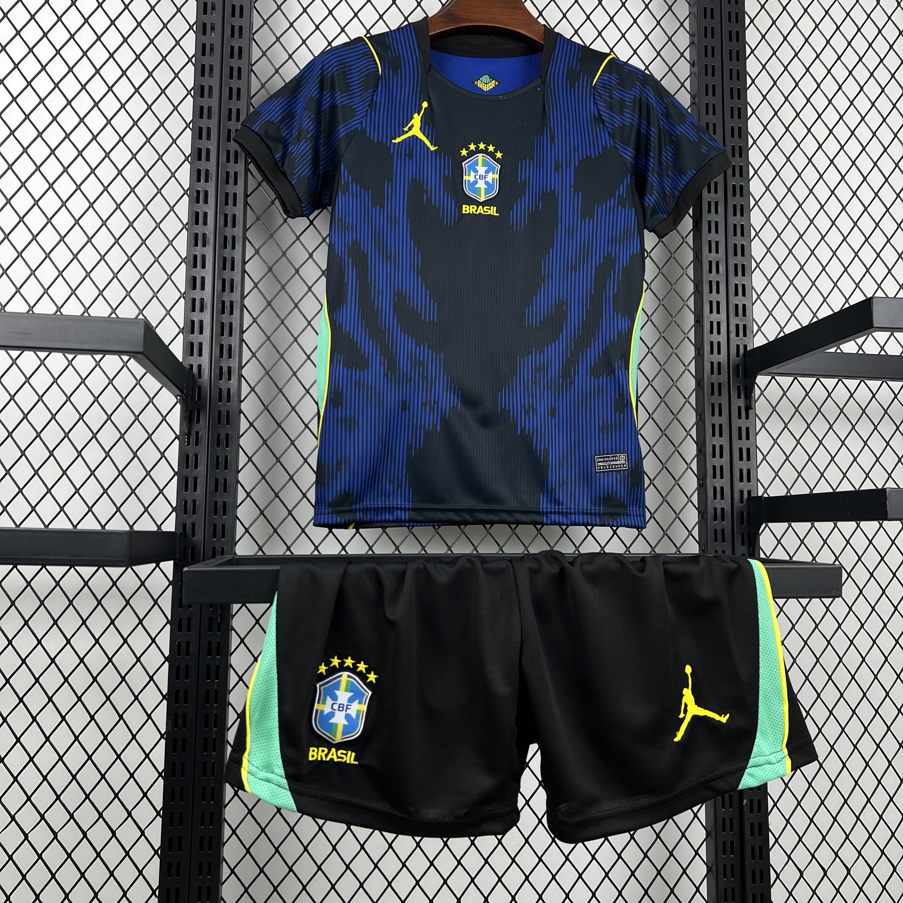 2026 Brazil Away World Cup Football Kids Kit Jersey+Shorts - view 5