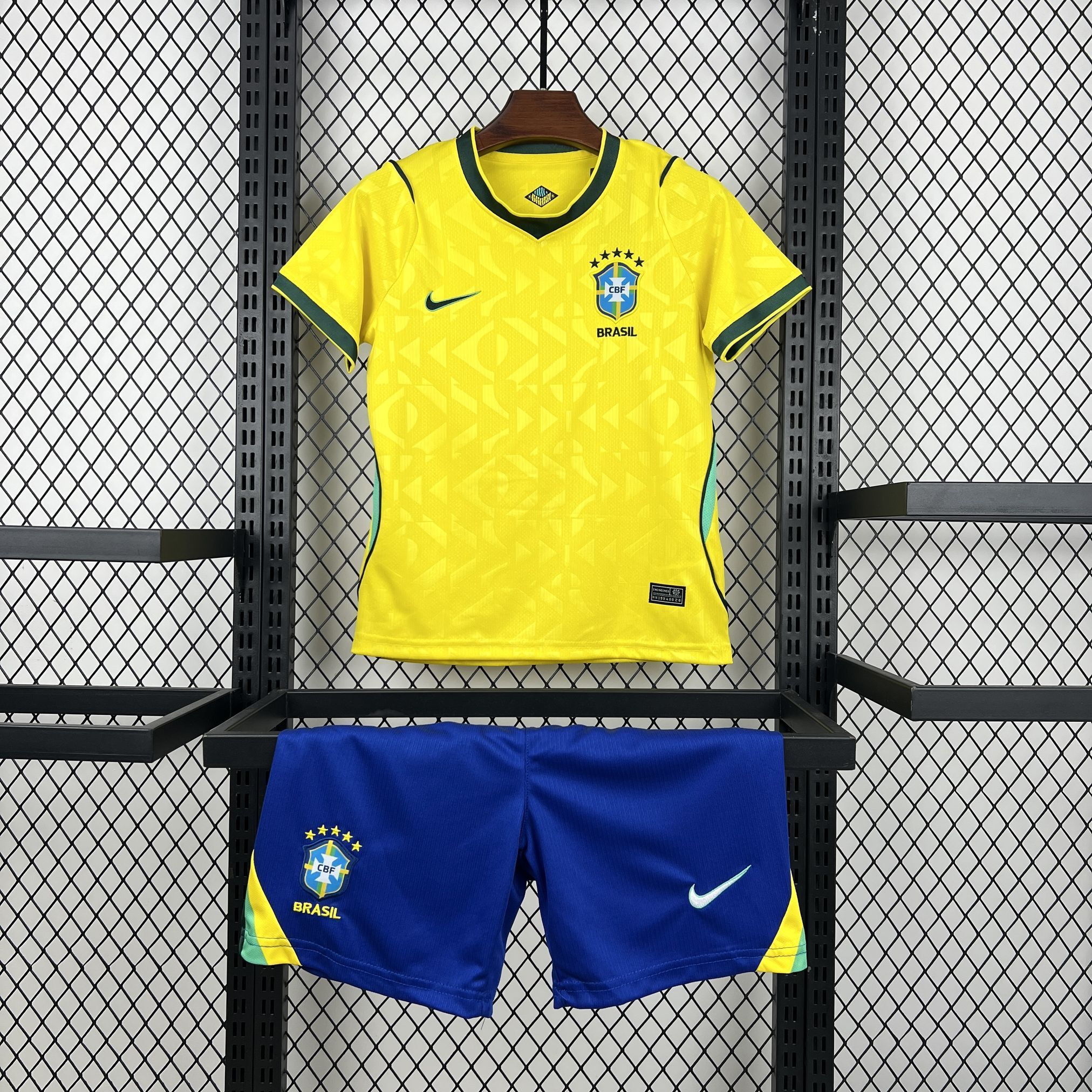 2026 Brazil Home World Cup Football Kids Kit Jersey+Shorts