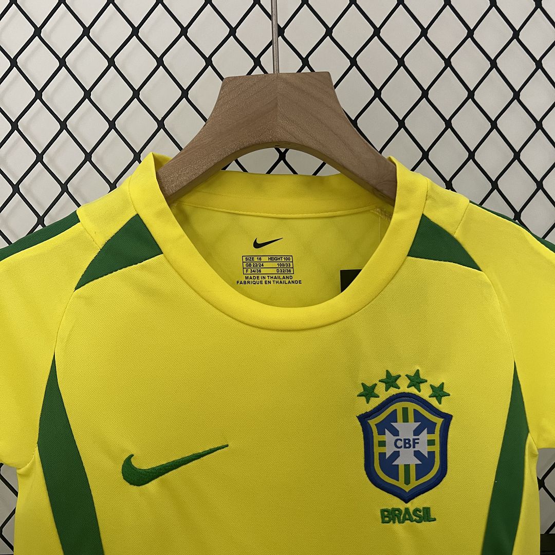 2002 Brazil World Cup Home Retro Kids Kit Jersey+Shorts - view 11