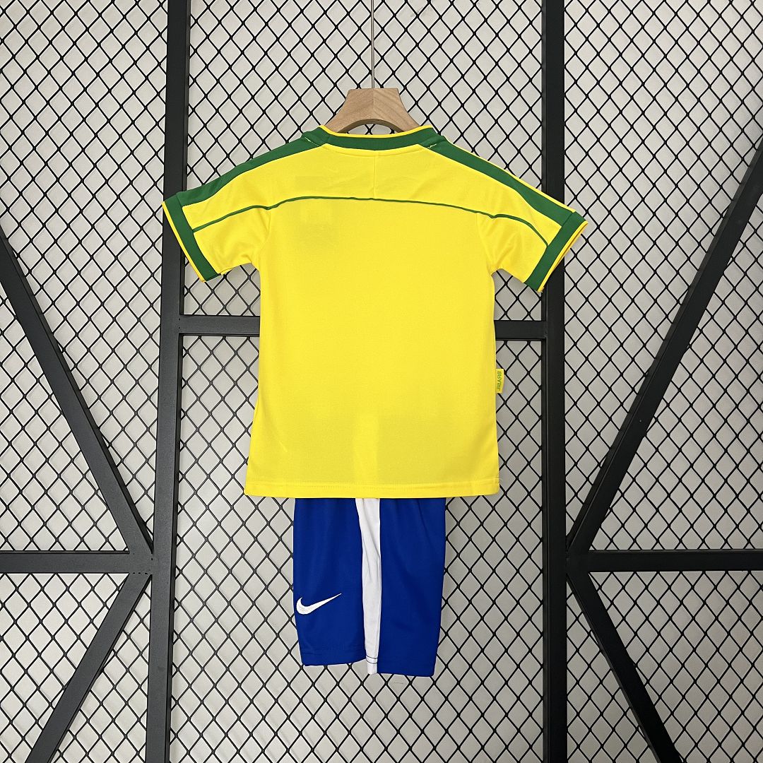 1998 Brazil World Cup Home Retro Jersey Kids Kit +Shorts - view 3
