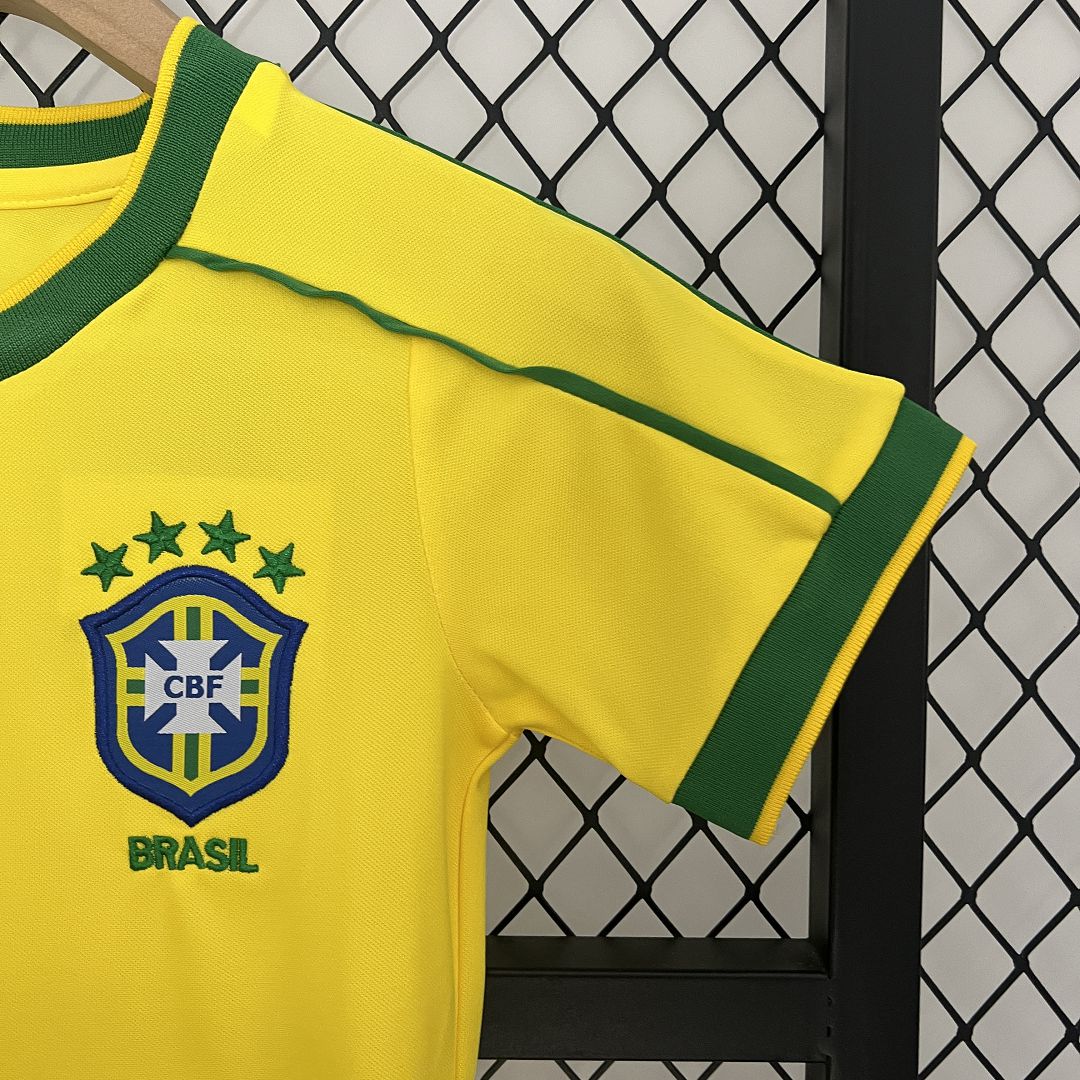 1998 Brazil World Cup Home Retro Jersey Kids Kit +Shorts - view 12