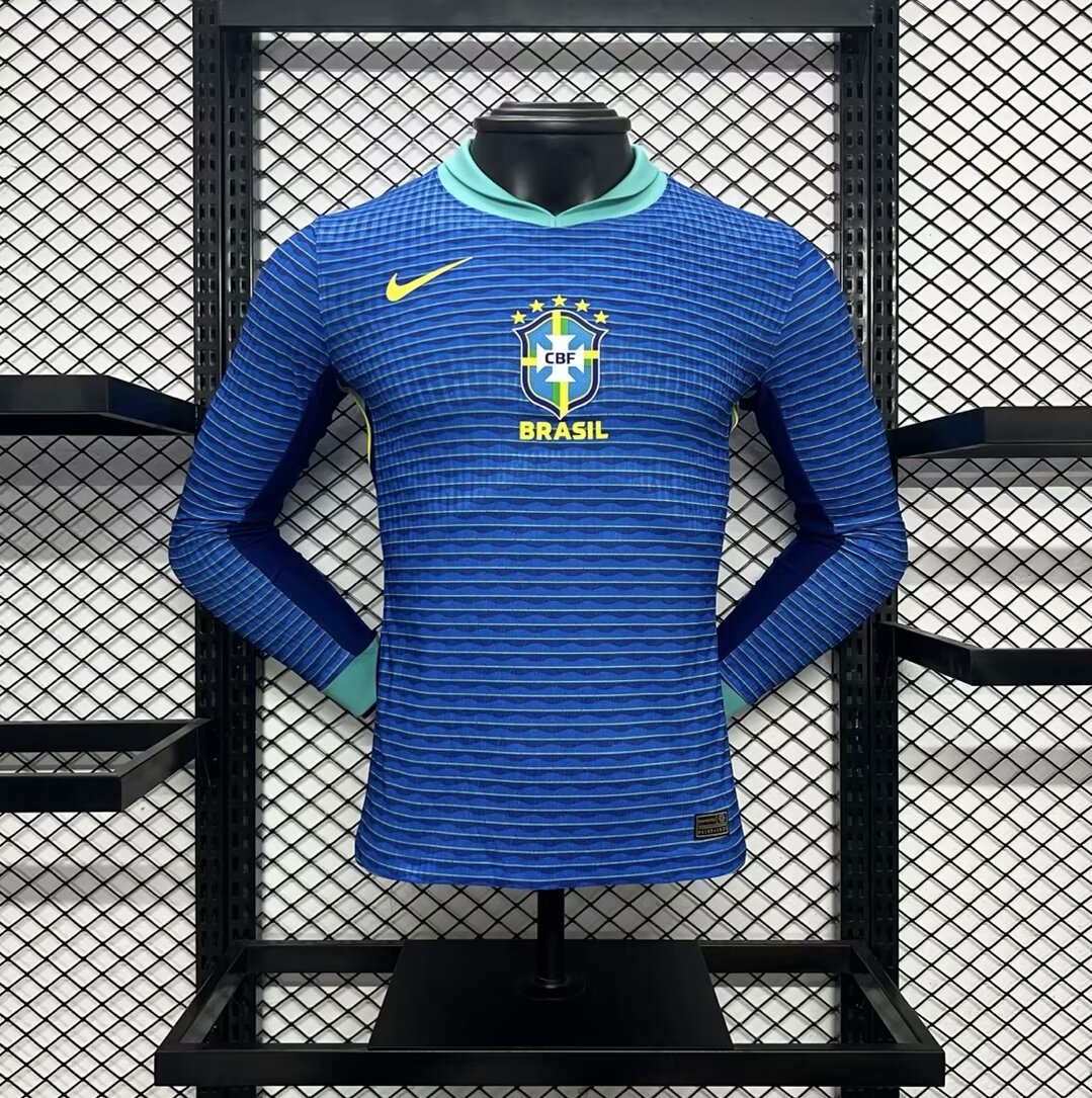 2024 Brazil Copa America Away Football Jersey Long Sleeve Player Version