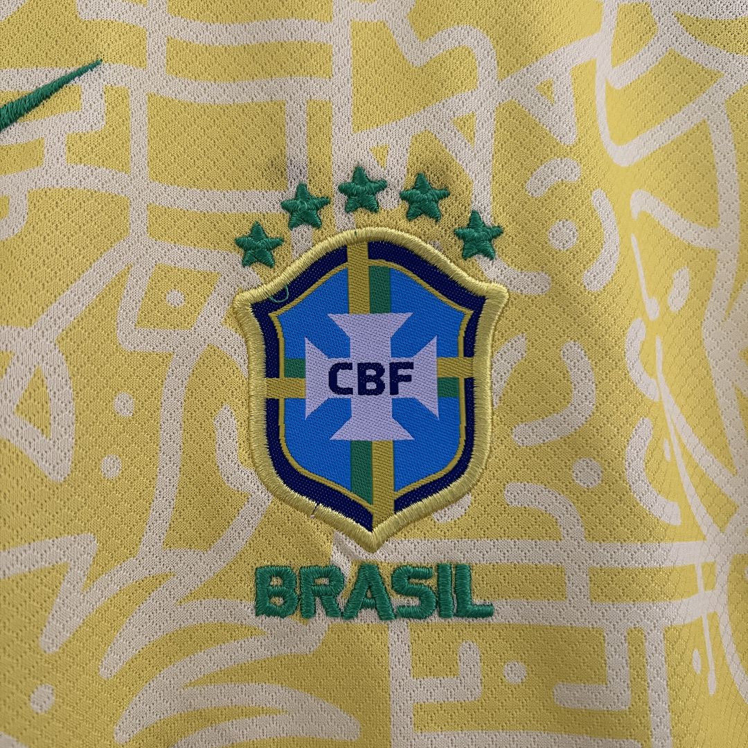 2024 Brazil Home Copa America Football Kids Kit Jersey+Shorts - view 5