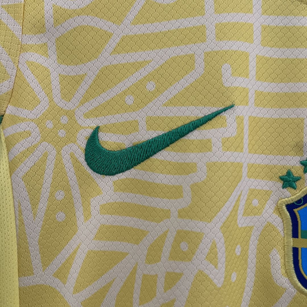 2024 Brazil Home Copa America Football Kids Kit Jersey+Shorts - view 6