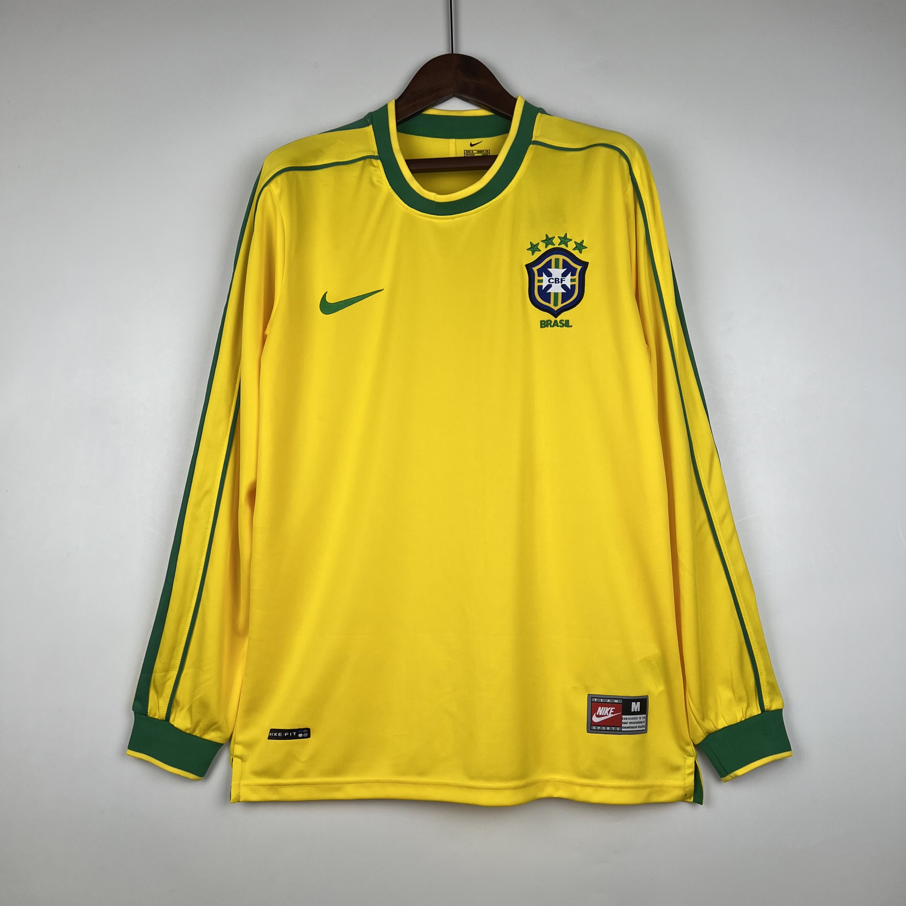 1998 Brazil World Cup Home Retro Jersey Long Sleeve
