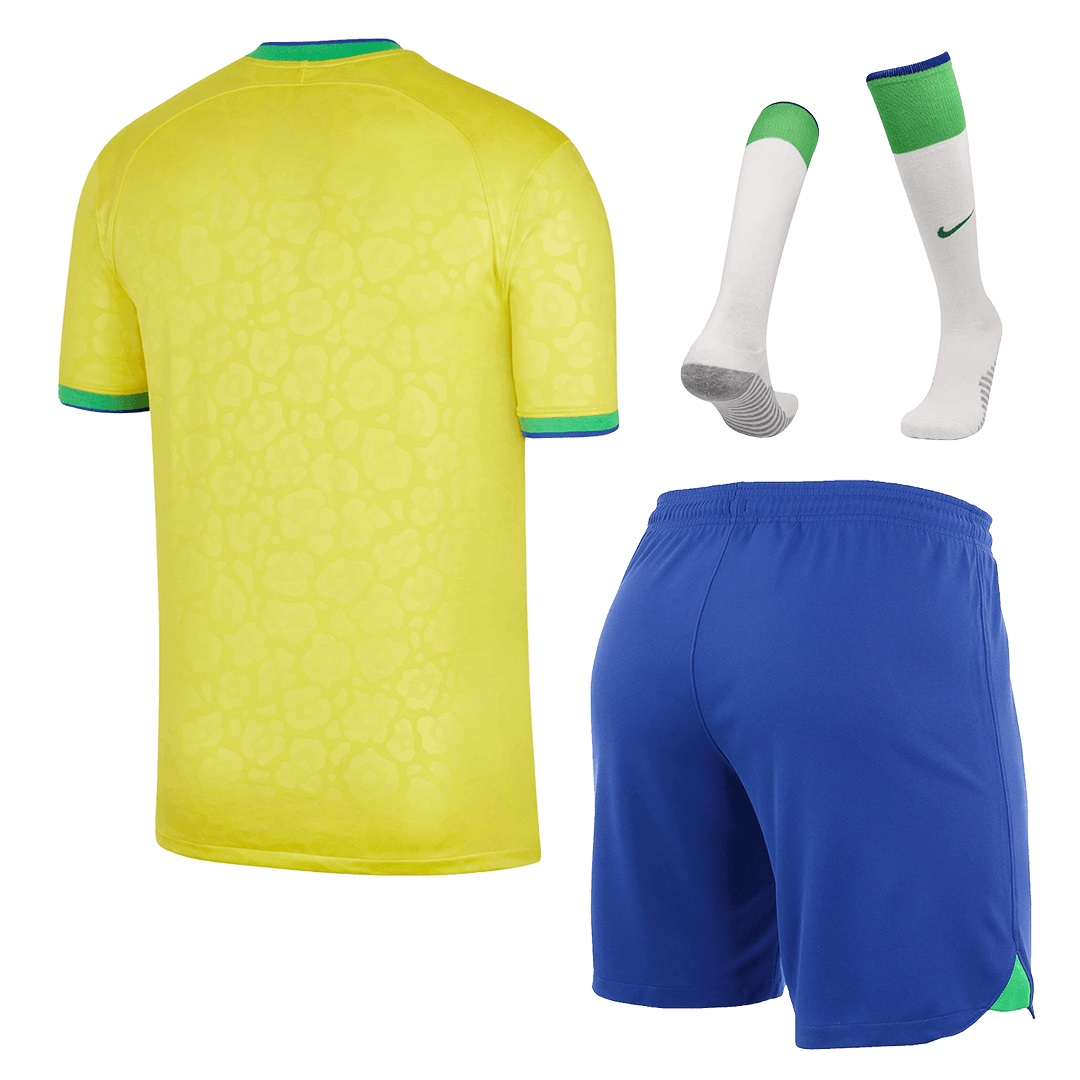 2022 Brazil World Cup Home Whole Kit Jersey+Shorts+Socks - view 3