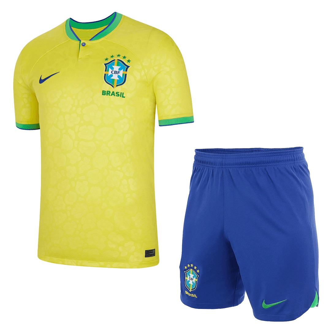 2022 Brazil World Cup Home Whole Kit Jersey+Shorts+Socks - view 5