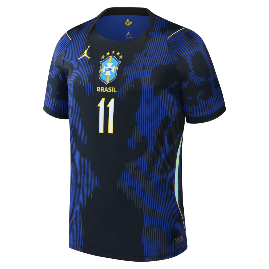 Raphinha Brazil National Team Jordan Brand 2026 Away Stadium Replica Jersey - Blue - view 4