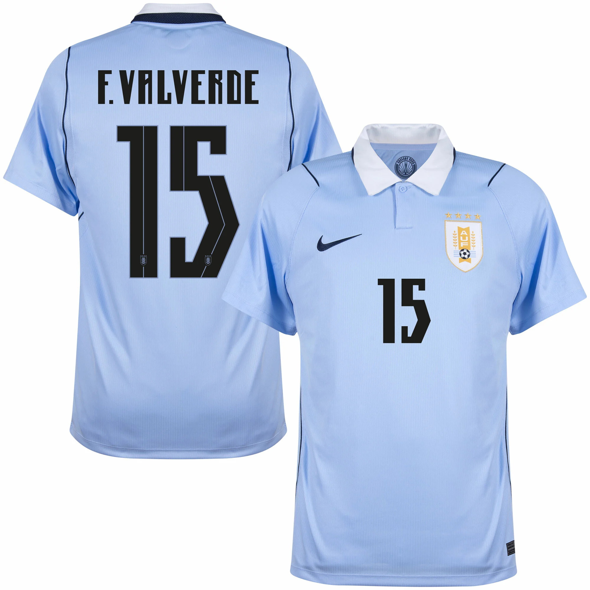 Nike Uruguay Home F. Valverde 15 Shirt 2026-2027 (Fan Style Printing)